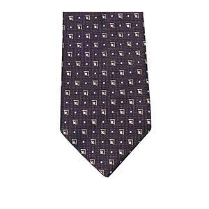Jos. A. Bank Chocolate Brown / Dark Brown Silk Geometric Print Tie, 59.5"